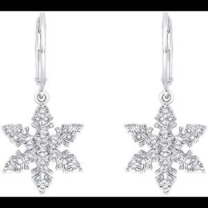 Snowflake diamond earrings